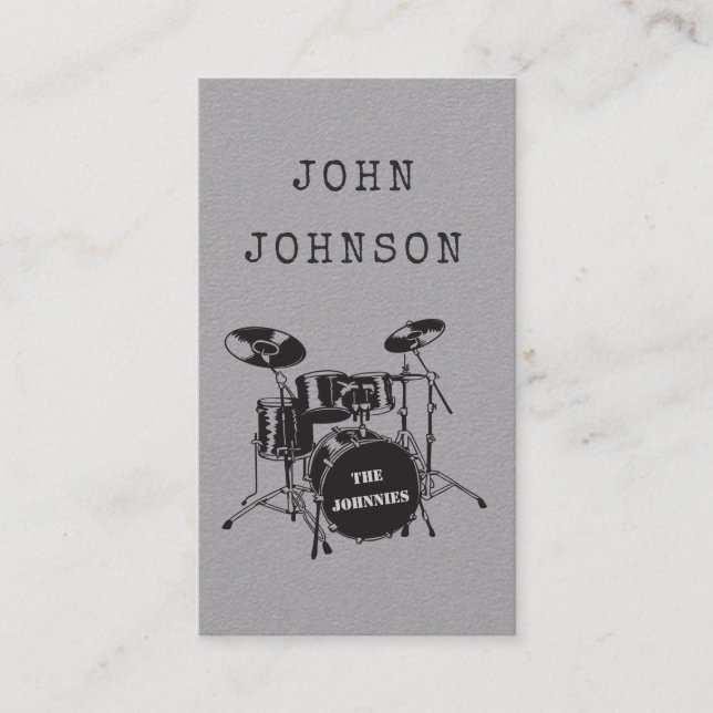 Drummer Musician Artist Percussion Band Publicity Calling Card (Front)