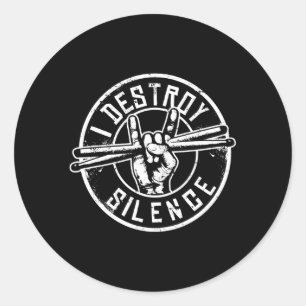 Drummer Musician Percussion Classic Round Sticker