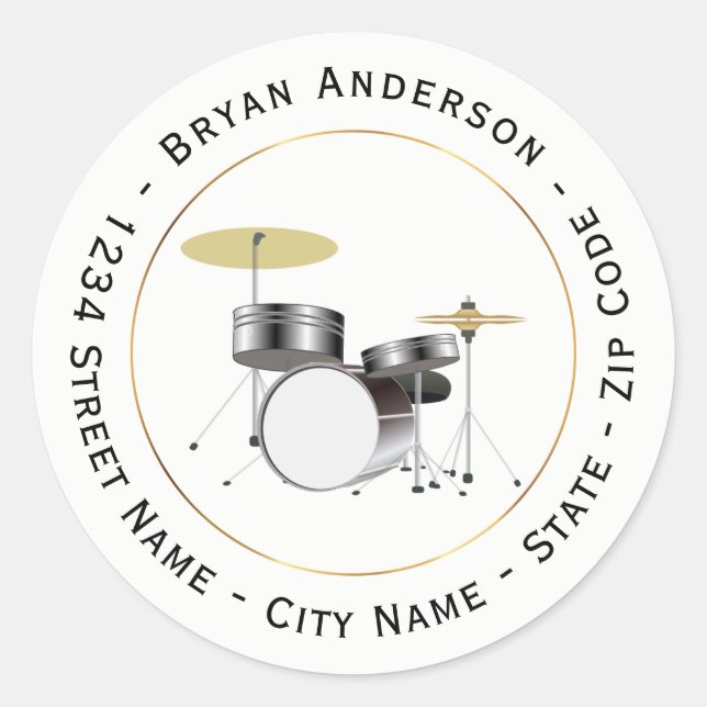 Drummer - Musician Return Address Label (Front)