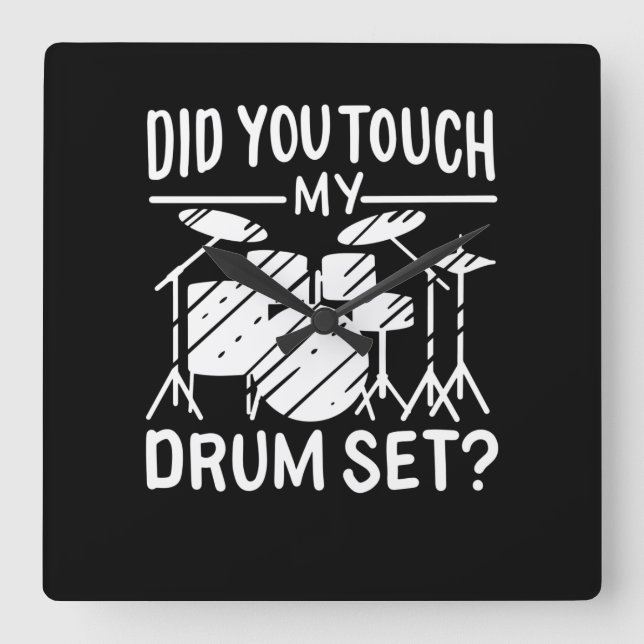 Drummer - My Drum Set Square Wall Clock (Front)