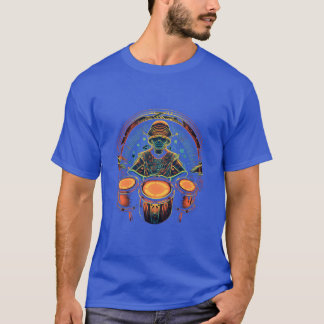 Drummer Percussionist Drums Player Drumming Band v T-Shirt