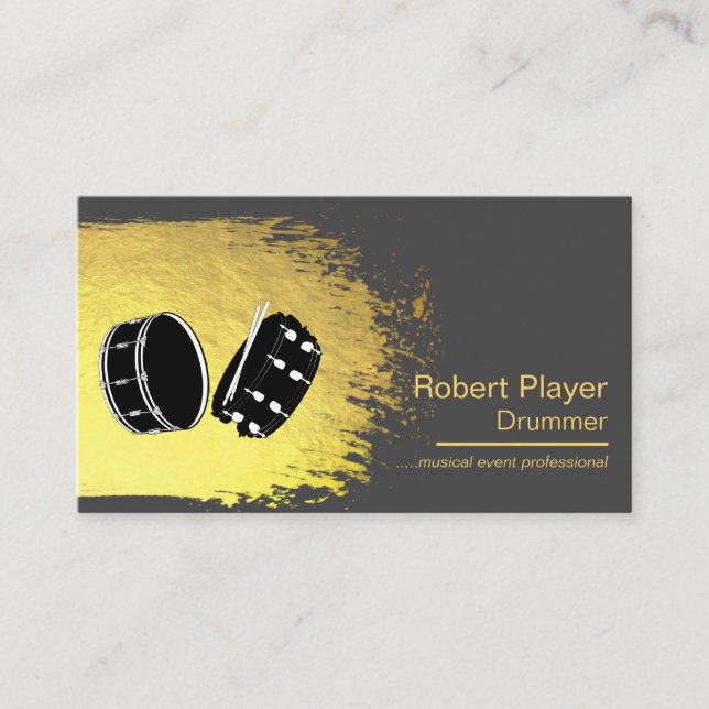 Drummer Percussionist Musical Event Drums Djs Business Card (Front)