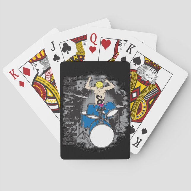 Drummer Playing Cards For Music Lovers (Back)