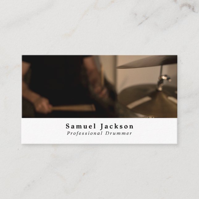 Drummer, Professional Musician Business Card (Front)