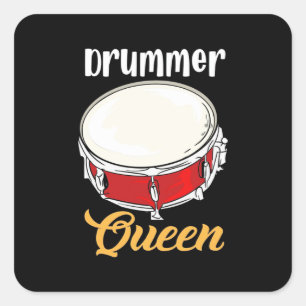 Drummer Queen Square Sticker