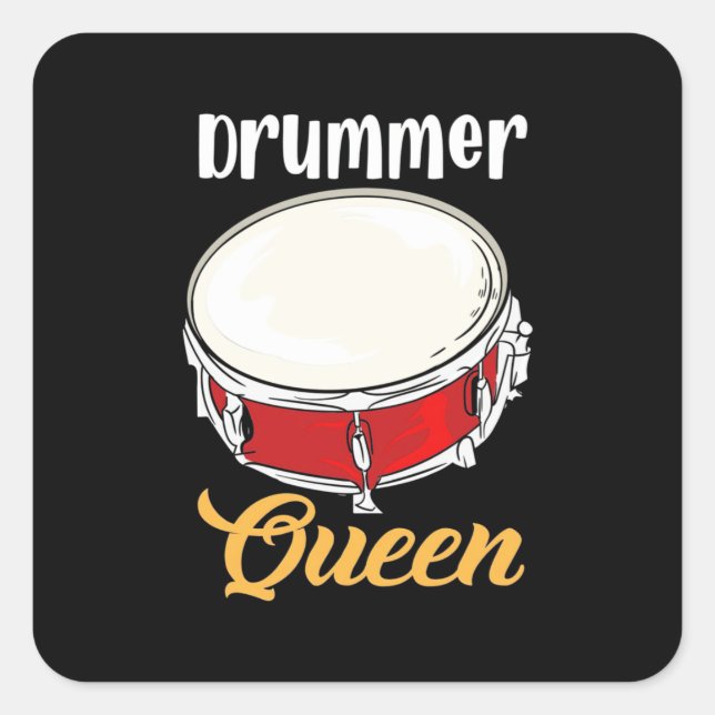Drummer Queen Square Sticker (Front)