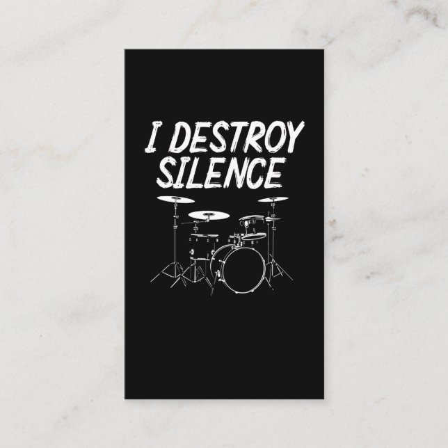 Drummer Quote Drumset Rock Band Drum Musician Business Card (Front)