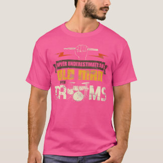 Drummer Retired Musician Men Gift Idea Distressed  T-Shirt