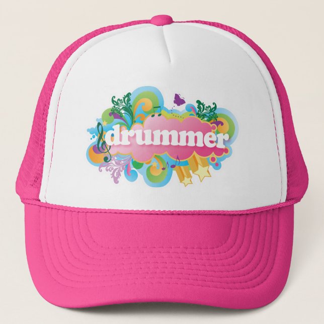 Drummer Retro Burst Trucker Hat (Front)
