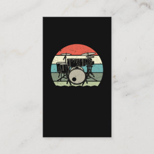 Drummer Retro Drumset Rock Band Drum Musician Business Card