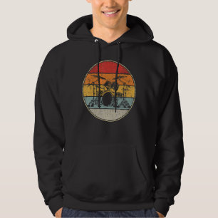 Drummer Retro Vintage Drum Set Drumset Drummers Me Hoodie