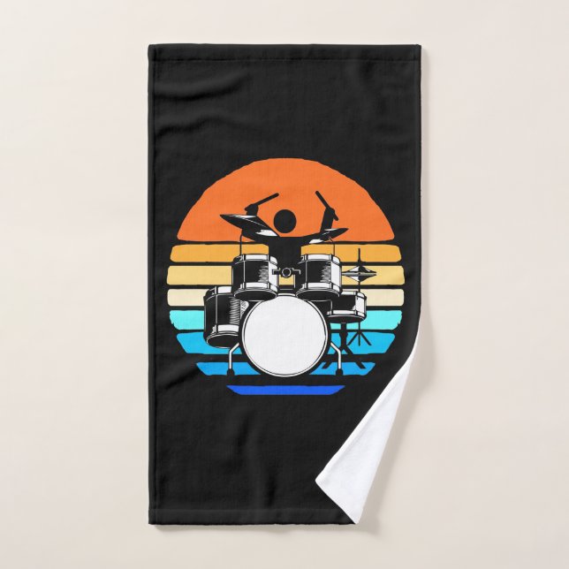 Drummer Retro Vintage Hand Towel (Hand Towel)