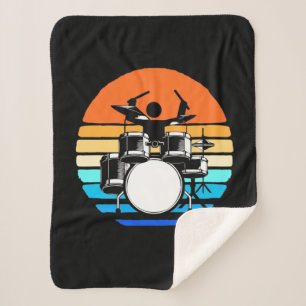 Drummer Retro Vintage Sherpa Blanket