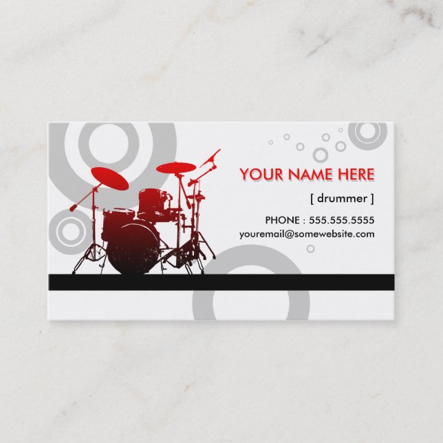 drummer rings business card (Front)