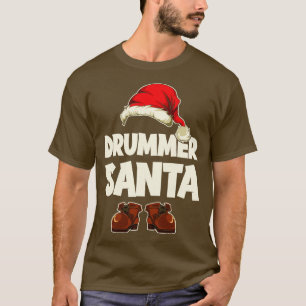 Drummer Santa Funny Christmas Santa Claus T-Shirt