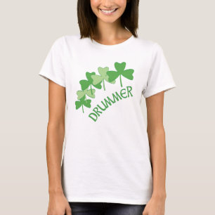 Drummer Shamrocks Outlined T-Shirt