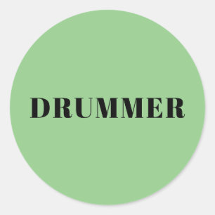 Drummer sheet of green stickers