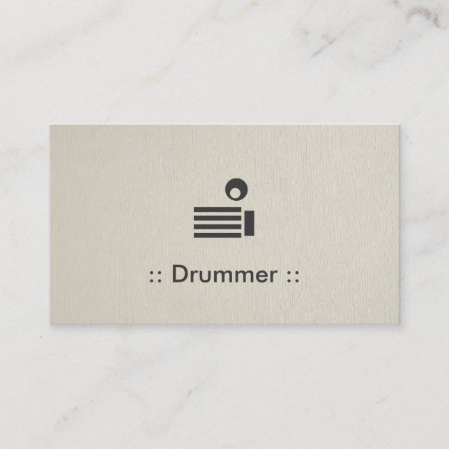 Drummer Simple Elegant Professional Business Card (Front)