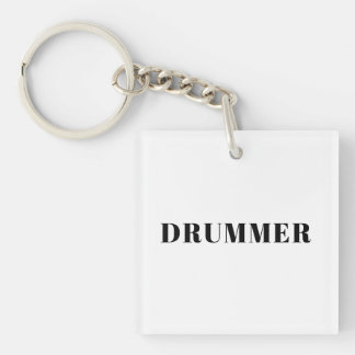 Drummer square key ring