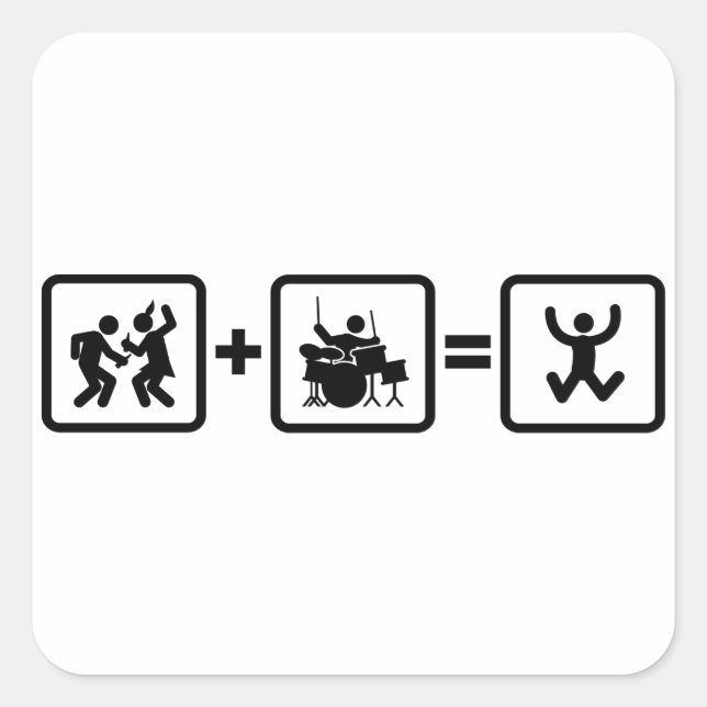 Drummer Square Sticker (Front)