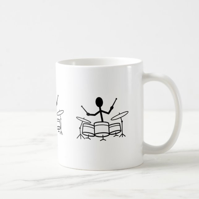 Drummer Stick Figure Coffee Mug (Right)