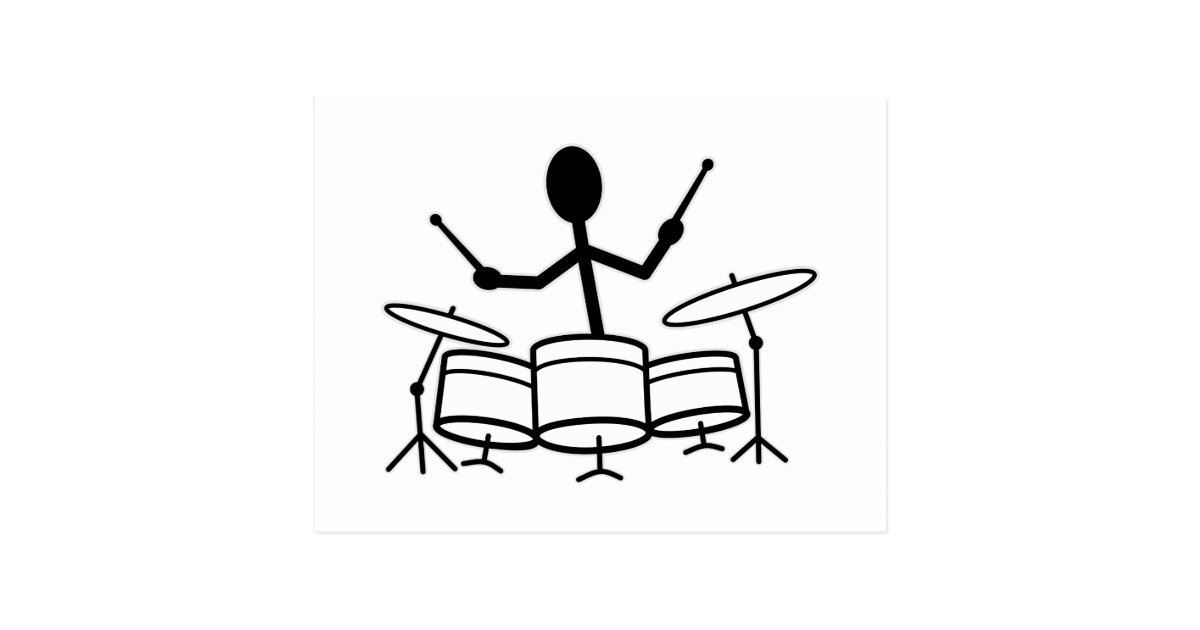 Drummer Stick Figure Postcard | Zazzle.co.uk