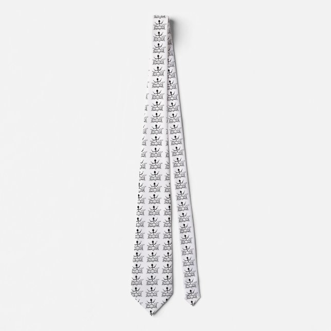 Drummer Stick Figure Tie (Front)