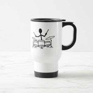 Drummer Stick Figure Travel Mug