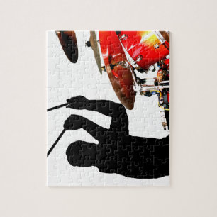 Drummer sticks in air shadow real drums jigsaw puzzle