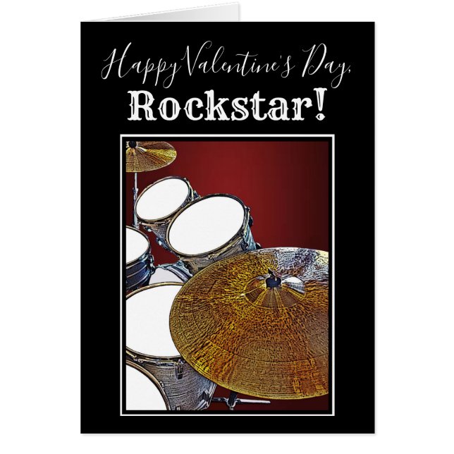 Drummer Valentine Card Drum Kit Rockstar Snare (Front)