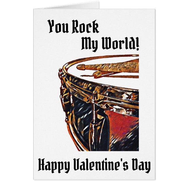 Drummer Valentine Card Musician Snare Drum Card (Front)