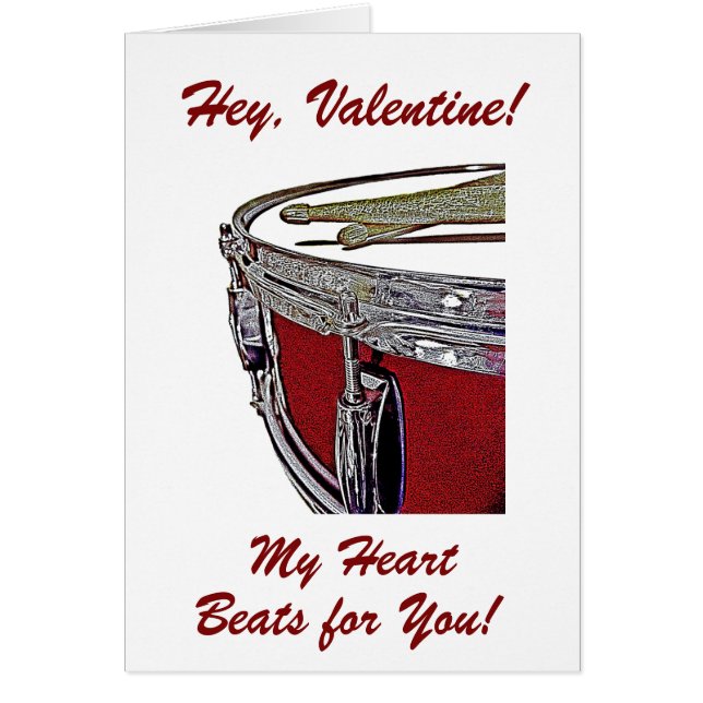 Drummer Valentine Card Snare Drum Valentine (Front)
