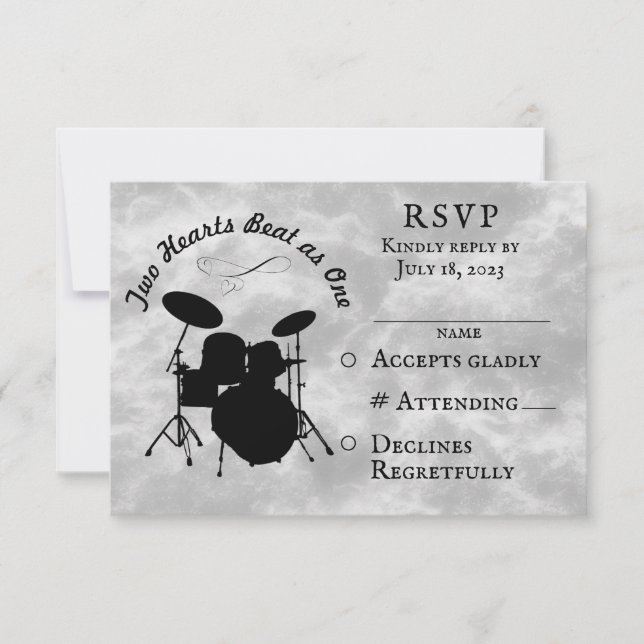 Drummer Wedding RSVP Musician Wedding Drum Kit (Front)