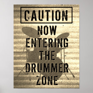Drummer Zone Drum Kit Music Print Drumming Poster