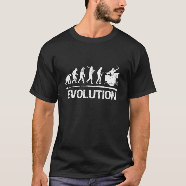 Drummers Gift Evolution Of Drumming T-Shirt (Front)