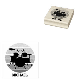 Drummers Personalised Rubber Stamp