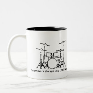 Drummers Use Their Heads Two-Tone Coffee Mug