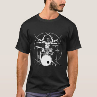 Drumming Drum Da Vinci Vitruvian Drummer T-Shirt