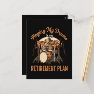 Drumming Is My Retiret Plan Drummer Music Holiday Postcard