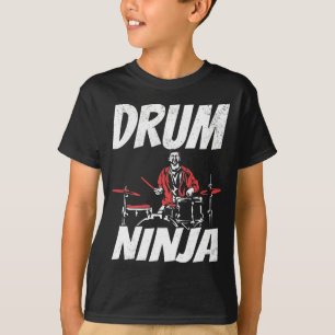 Drumming Ninja Funny Asian Drummer T-Shirt