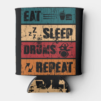 Drumming passion: t-shirt design illustration. can cooler