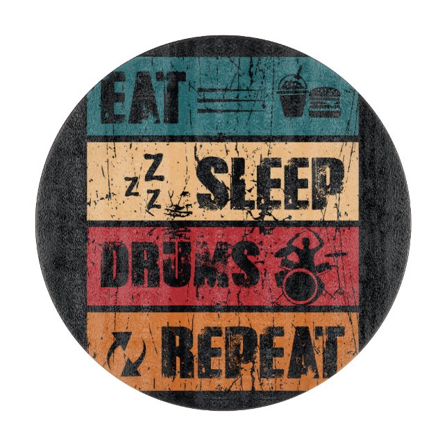 Drumming passion: t-shirt design illustration. cutting board (Front)