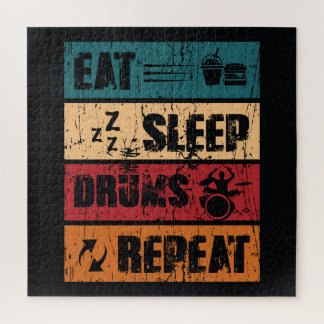 Drumming passion: t-shirt design illustration. jigsaw puzzle