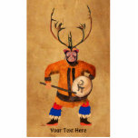 Drumming Shaman Photo Sculpture Magnet<br><div class="desc">A northern shaman,  wearing buckskin clothing and caribou (reindeer) antlers,  performs a drumming ritual to communicate with spirits and travel between realms. Customise by adding your own text.</div>
