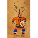 Drumming Shaman Photo Sculpture Magnet<br><div class="desc">A northern shaman,  wearing buckskin clothing and caribou (reindeer) antlers,  performs a drumming ritual to communicate with spirits and travel between realms. Customise by adding your own text.</div>
