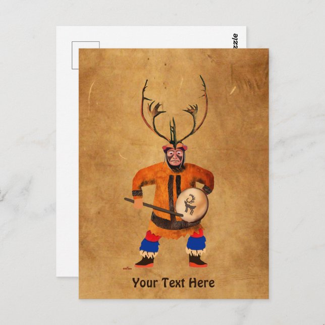 Drumming Shaman Postcard (Front/Back)