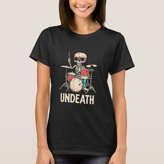 Drumming Skeleton Drummer Percussion - Drums Undea T-Shirt (Front)