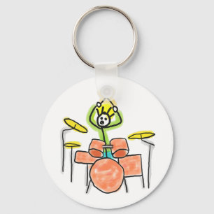 Drumming Stickman Key Ring