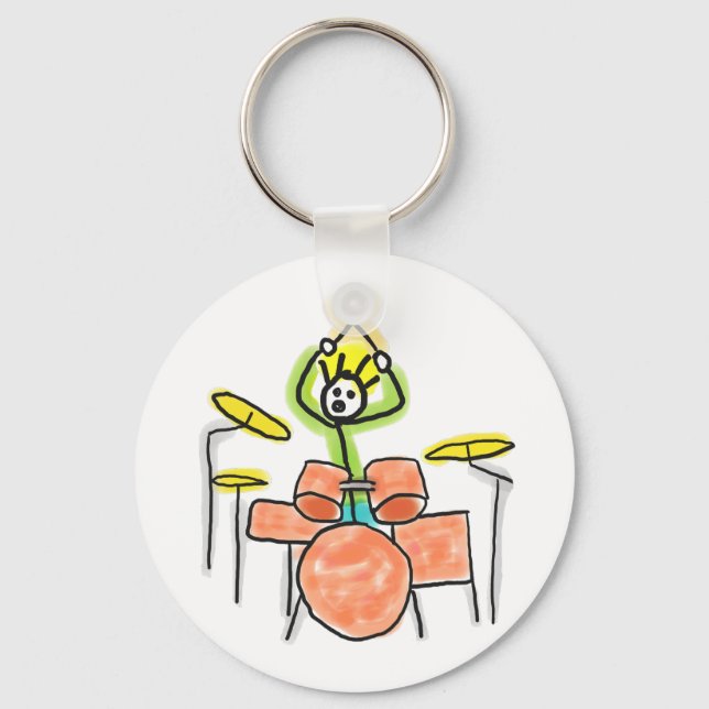 Drumming Stickman Key Ring (Front)