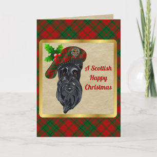 Drummond Badge & Tartan Personalised Xmas Card